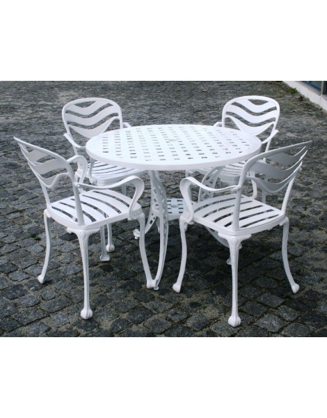 Conjunto de Jardín de mesa y 4 sillas de Jardín en Aluminio Fundido -  Climalis