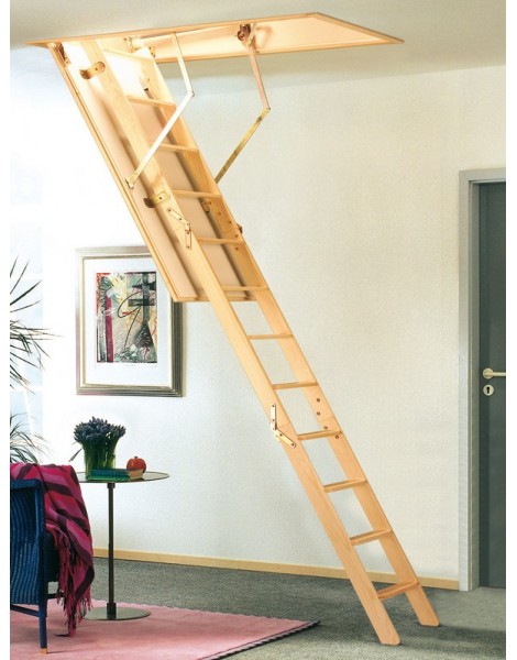 Escalera escamoteable madera por tramos - TIENDA